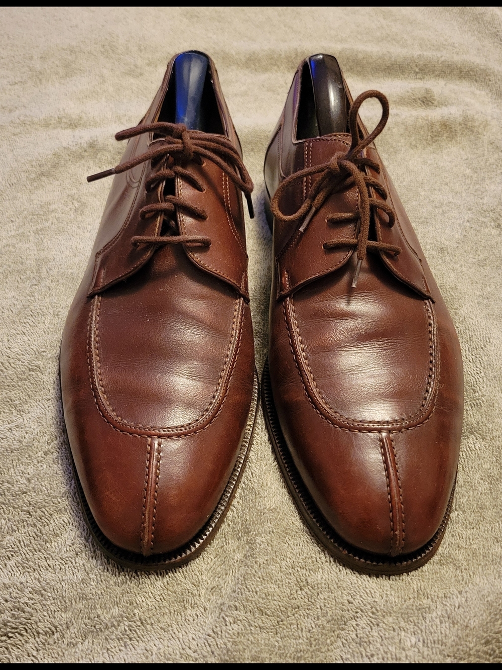 Bally Brown Leather Lace-Up Derby Shoes 10 1/2
